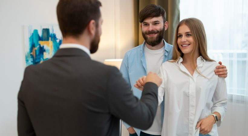 Couple buying a property