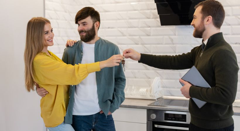 Couple purchasing a property 