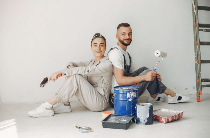 a couple renovating their house