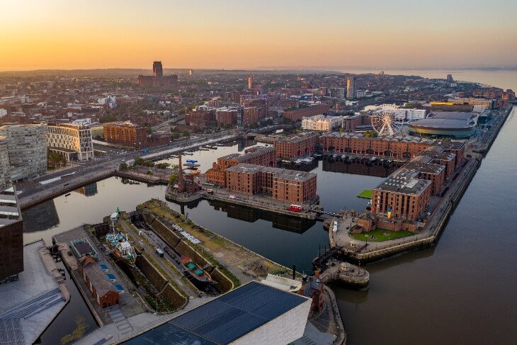Birdseye view of Liverpool city