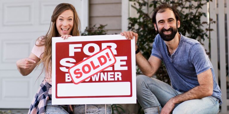 Couple after buying a house