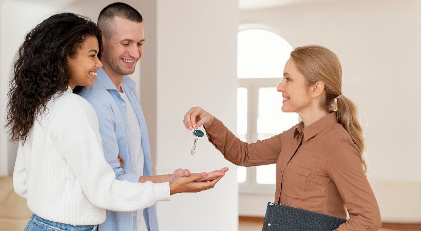 Couple purchasing a property