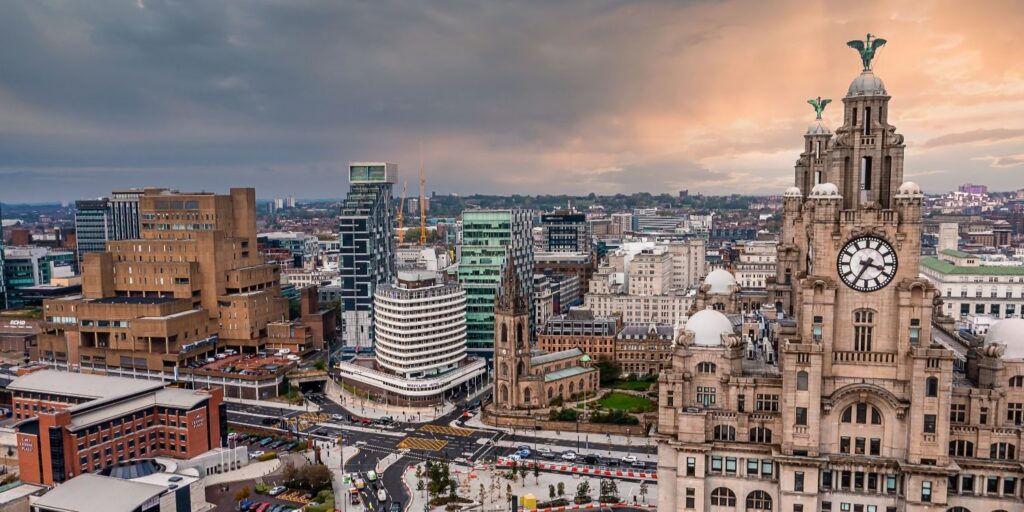 Aerial view of liverpool